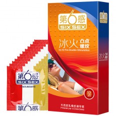 【避孕套】第六感冰火凸点螺纹12只装