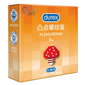 Durex杜蕾斯凸点螺纹装3只装安全套避孕套成人计生性用品酒店批发