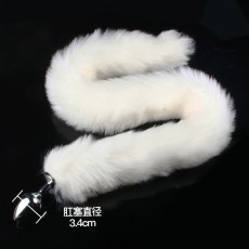 【情趣用品】加长狐狸尾巴后庭金属肛塞