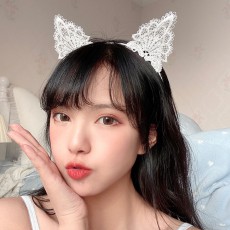 蜜恪性感蕾丝猫耳朵发箍猫女郎兔耳朵蕾丝派对发饰批发代发7300