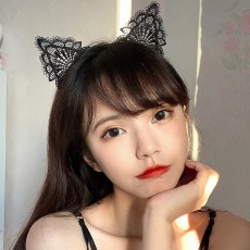 蜜恪性感蕾丝猫耳朵发箍猫女郎兔耳朵蕾丝派对发饰批发代发7300