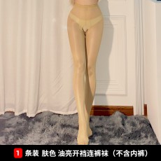 【情趣内衣】蜜恪开裆无痕连裤袜油光丝袜5221