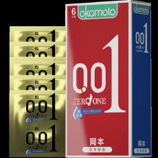 冈本避孕套男用超薄隐形裸入安全套聚氨酯001超润滑6只装正品批发