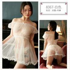 【情趣内衣】蜜恪 透明网纱大摆裙 8367