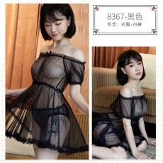 【情趣内衣】蜜恪 透明网纱大摆裙 8367