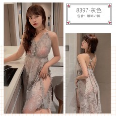 蜜恪情趣内衣日式床上性感蕾丝吊带睡袍睡裙诱惑套装情趣睡衣8397