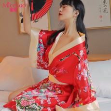 蜜恪情趣内衣日系印花和服性感蝴蝶结睡袍和服诱惑装情趣睡衣8421