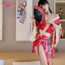 蜜恪情趣内衣日系印花和服性感蝴蝶结睡袍和服诱惑装情趣睡衣8421