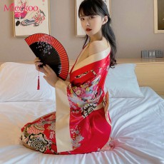 蜜恪情趣内衣日系印花和服性感蝴蝶结睡袍和服诱惑装情趣睡衣8421