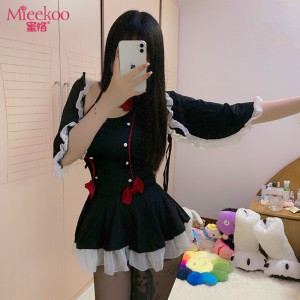 【情趣内衣】蜜恪漏背女仆套装8452