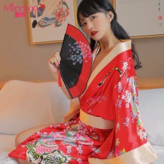 蜜恪情趣内衣日系印花和服性感蝴蝶结睡袍和服诱惑装情趣睡衣8421