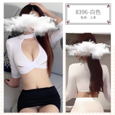 【情趣内衣】蜜恪深V镂空上衣8396