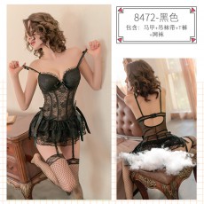 【情趣内衣】蜜恪吊带束身睡裙8472