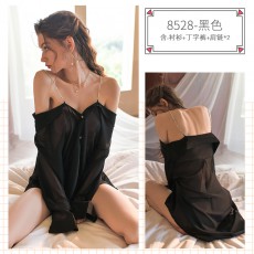 【情趣内衣】蜜恪性感衬衫睡裙8528
