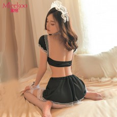 【情趣内衣】蜜恪深V蕾丝女仆装8536