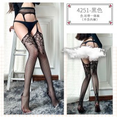 【情趣内衣】蜜恪吊带一体袜黑色(不含内裤)4251