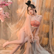 蜜恪情趣内衣桃花仙子女汉服套装情趣套装网纱透视角色扮演8559