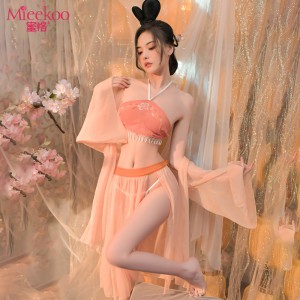 蜜恪情趣内衣桃花仙子女汉服套装情趣套装网纱透视角色扮演8559
