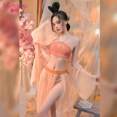 蜜恪情趣内衣桃花仙子女汉服套装情趣套装网纱透视角色扮演8559
