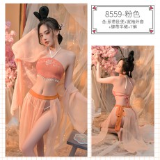 蜜恪情趣内衣桃花仙子女汉服套装情趣套装网纱透视角色扮演8559