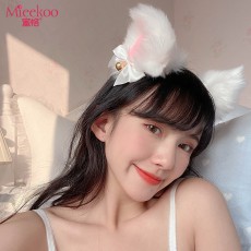 【情趣内衣】蜜恪白狐耳金铃铛发箍7301