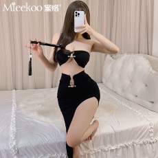 【情趣内衣】蜜恪夜店裹胸高开衩裙8584