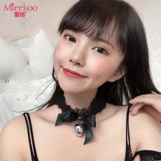 【情趣内衣】蜜恪铃铛蕾丝颈环颈套黑色7113