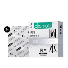 冈本SKIN系列纯薄3只装避孕套超薄男用超润滑安全套计生用品批发