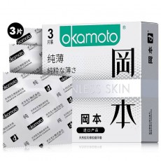 冈本SKIN系列纯薄3只装避孕套超薄男用超润滑安全套计生用品批发