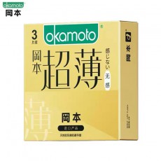 冈本超薄系列避孕套无感超薄3只安全套正品男用计生用品批发代发