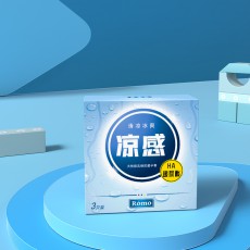 罗米欧冰感凉感热焰热感避孕套3只装玻尿酸冰火两重天安全套批发