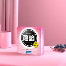 罗米欧冰感凉感热焰热感避孕套3只装玻尿酸冰火两重天安全套批发