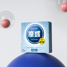 罗米欧冰感凉感热焰热感避孕套3只装玻尿酸冰火两重天安全套批发