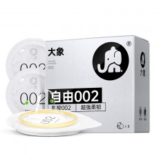 大象自由002避孕套超薄超润滑安全套3只装保险套计生情趣用品