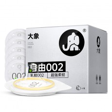 大象自由002避孕套超薄超润滑安全套6只装保险套计生情趣用品