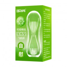 取悦可视贯通飞机杯男用透明手动自慰训练阴茎锻炼器成人情趣用品