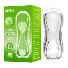 取悦可视贯通飞机杯男用透明手动自慰训练阴茎锻炼器成人情趣用品