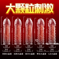 取悦盒装狼牙套情趣男女调情用品带刺水晶套大颗粒G点刺套代发