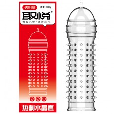 取悦盒装狼牙套情趣男女调情用品带刺水晶套大颗粒G点刺套代发