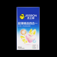 杰士邦避孕套安全套男用超薄精选四合一24只装酒店批发代发