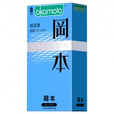 冈本skin超润滑安全套8只装超薄避孕套计生男性用品 酒店宾馆客房