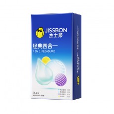 杰士邦避孕套经典四合一24只安全套超薄计生用品酒店批发一件代发