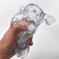 取悦飞机杯SUPERBIG男用自慰器透明震动阴茎训练器撸撸杯情趣用品