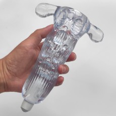 取悦飞机杯SUPERBIG男用自慰器透明震动阴茎训练器撸撸杯情趣用品