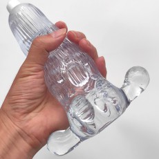 取悦飞机杯SUPERBIG男用自慰器透明震动阴茎训练器撸撸杯情趣用品