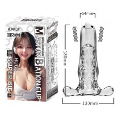 取悦飞机杯SUPERBIG男用自慰器透明震动阴茎训练器撸撸杯情趣用品
