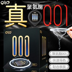 OLO聚氨酯0.01避孕套3只男用超薄无感安全套丝薄体验酒店美团批发