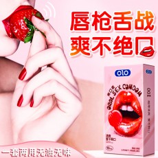 OLO爽口套10只装口娇套水果草莓味无油安全套计生成人情趣性用品