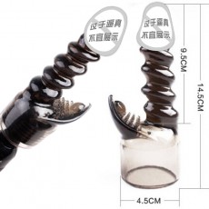 厂家直销G点阴蒂刺激头套 220V直插AV震动棒专用套头配件黑白色款