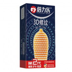 倍力乐3D螺纹避孕套10只装螺纹束腰狼牙颗粒组合安全套